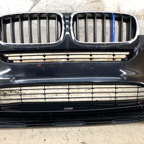 2014-2018 BMW X5 FRONT BUMPER COVER W/O AUTO PARK BLACK METALLIC OEM *NOTES