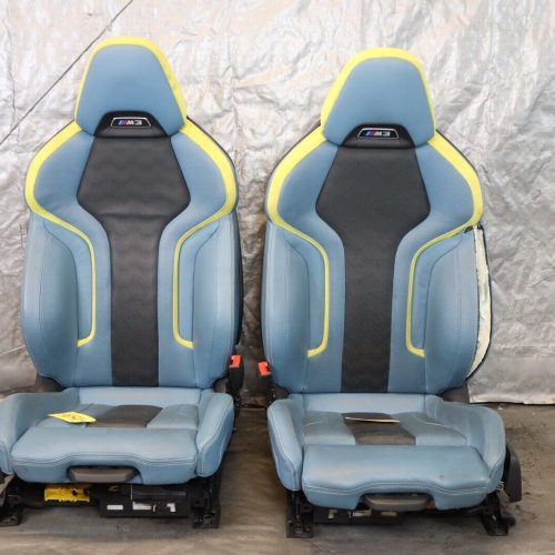 2021 BMW M3 COMPETITION G80 OEM BLUE BLACK YELLOW RH LH FRONT SEATS #1535