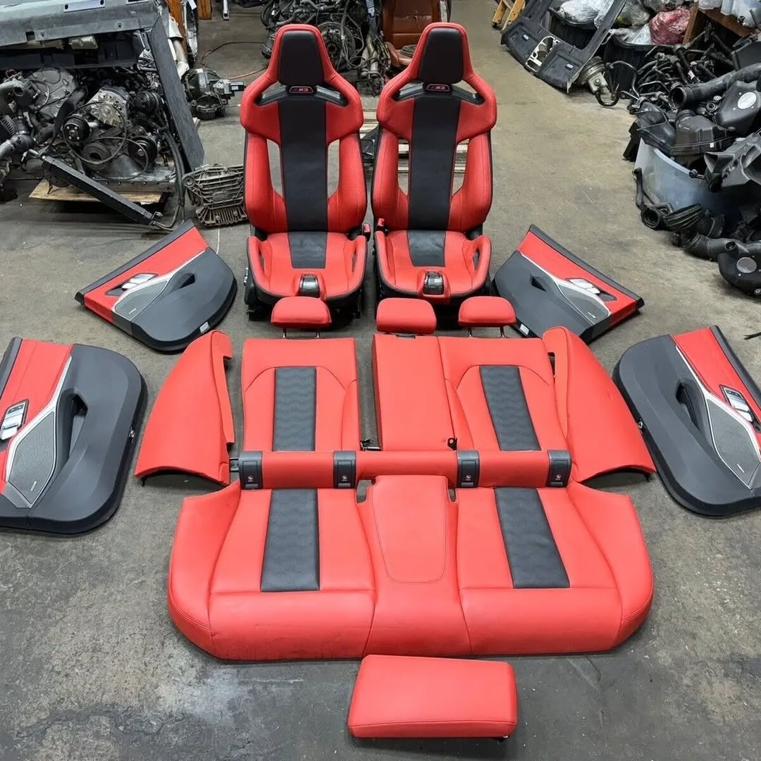 BMW G80 M3 Fiona Red leather interior